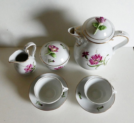 Image 1 of Set da 5 pezzi per moka, porcellana dipinta a mano, di Schierholz, Turingia, anni '50