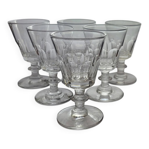 6 crystal glasses from Baccarat / Saint Louis / Caton