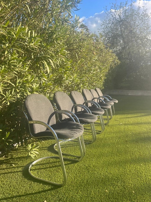 Gastone Rinaldi Stühle - 6 – eetkamerstoelen, Aluminium, Chrome (photo 2 of 7)