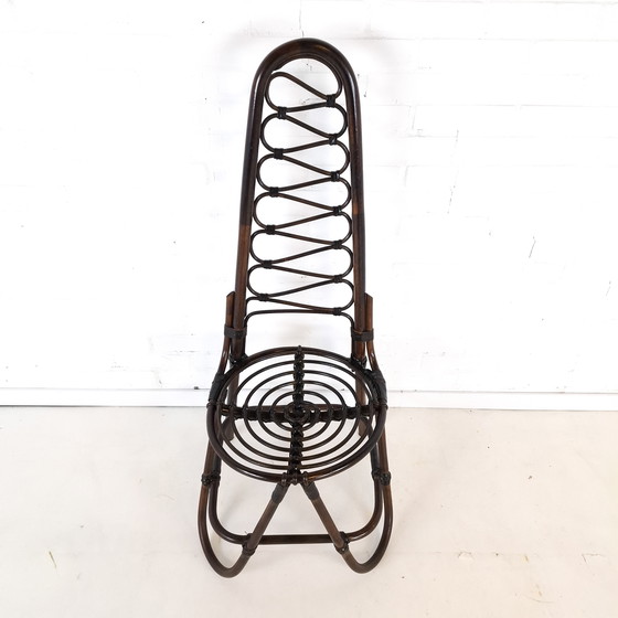 Image 1 of Vintage bamboo/cane chair dark brown Rohe Noordwolde
