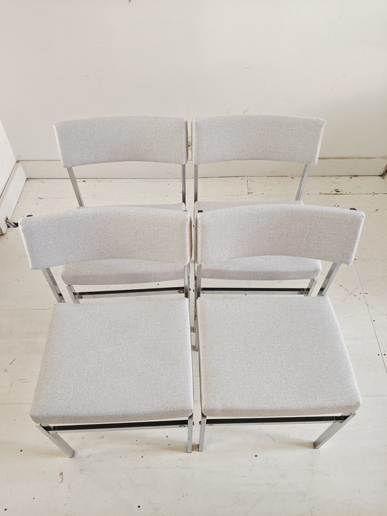 Image 1 of Vintage buisframen eetkamerstoelen opnieuw gestoffeerd