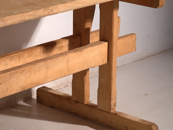 Antieke grenen kloostertafel, Centraal-Europa, circa 1900, Eettafels, Hout, Rustic (foto 11 van 11)