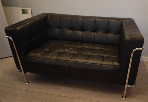 Set de Sofás de Diseño de Cuero – Bauhaus / Cromo Retro vintage