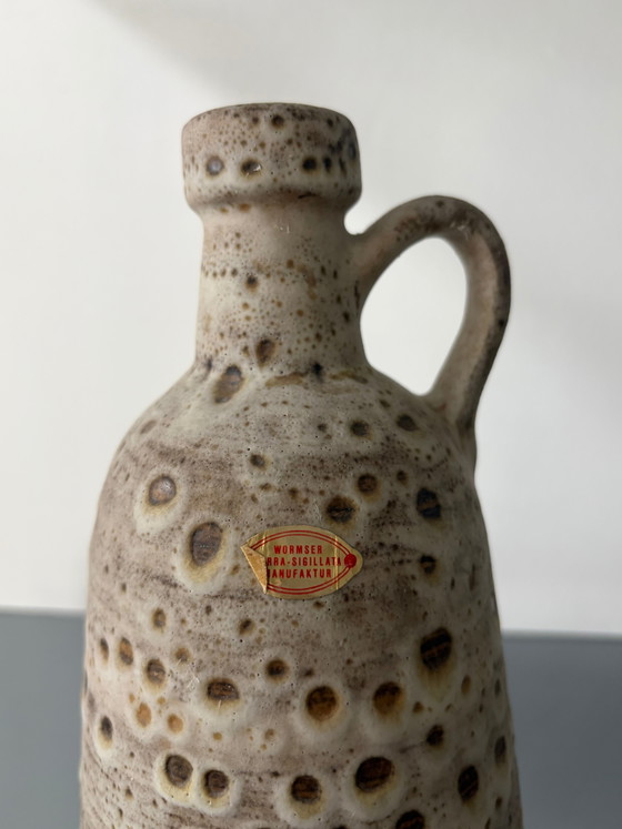 Vintage ceramic vase – beige with brown speckles (photo 5 of 8)