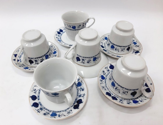 Image 1 of Vintage Espresso Coffee Cups & Saucers, Set of 6