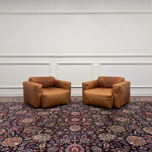 Set Frigerio Cooper Junior Armchairs brown leather