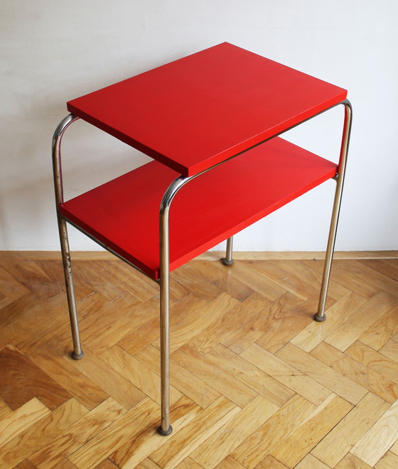 Image 1 of 1930's Modernist Tubular Side Table Model R7 by Slezak