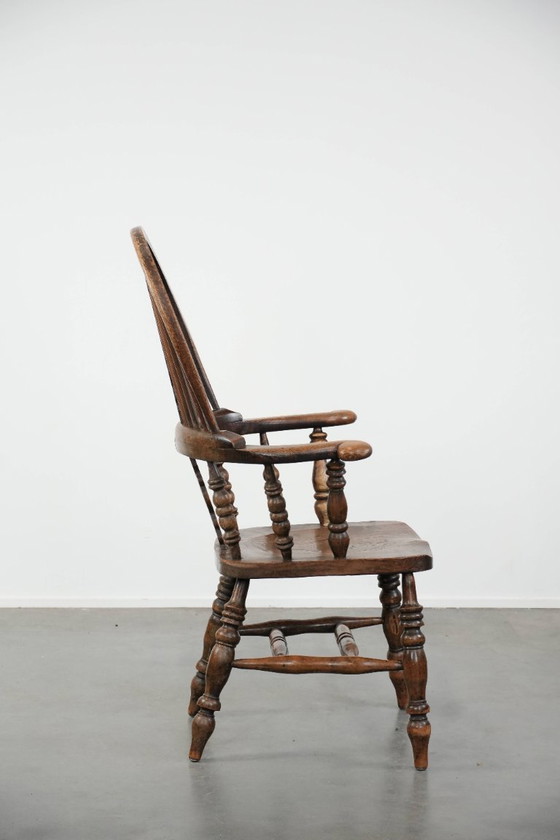 Image 1 of Antiker englischer Windsor-Stuhl mit hoher Rückenlehne aus dem 18. Jahrhundert