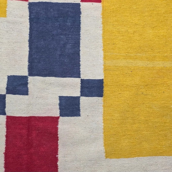 Image 1 of Tapis Piet Mondrian – Homage to Victory Boogie-Woogie, tapisserie artistique en laine tissée main
