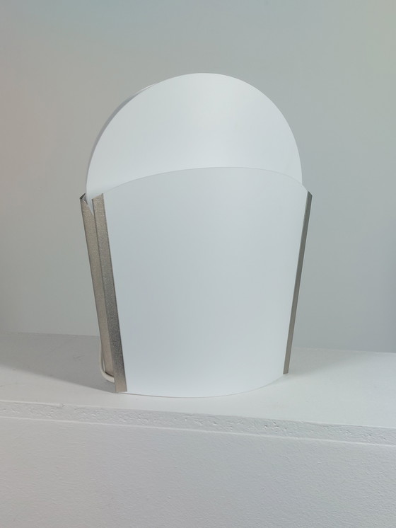 Image 1 of Lampe de table vintage Slamp Samuel Parker Italie Sun Ra Opalflex cuir métal