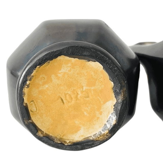 Image 1 of Jarrones antiguos Thulin Art Nouveau, cerámica negra mate y verde, década de 1910