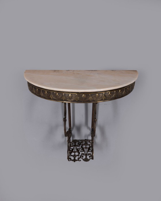 Console italienne vintage des années 1950 en laiton et marbre – Brass (photo 4 of 11)