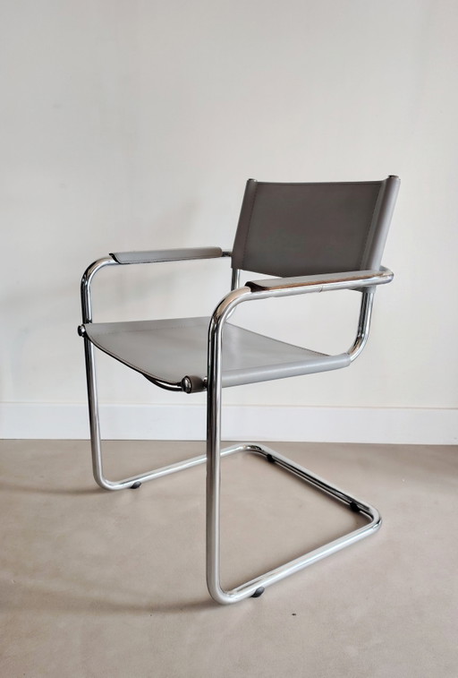 1x Slede Stoel S34 – stoelen fauteuils, Leather, Metal