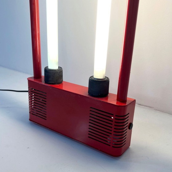 Image 1 of Red Double Neon Lamp by Gian N. Gigante for Zerbetto, 1980s