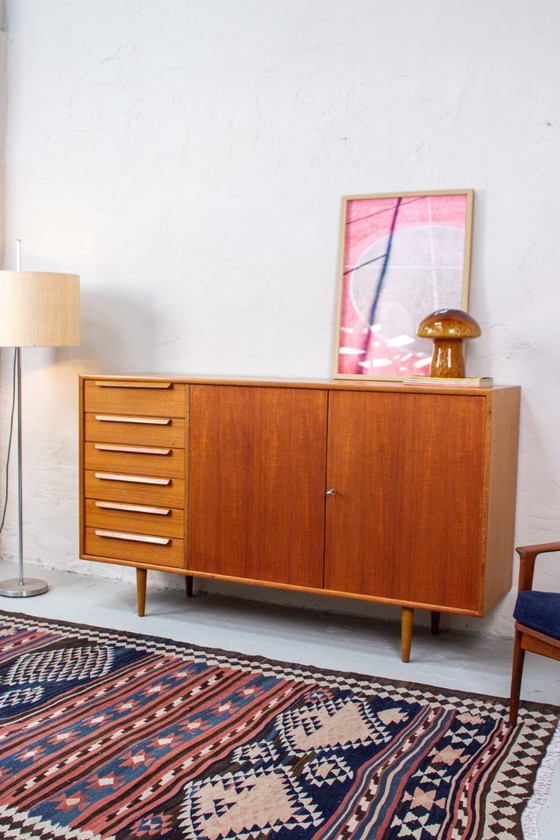 Image 1 of Vintage teak sideboard highboard chest of drawers 60s Danish
