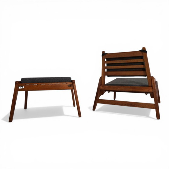 Image 1 of Silla de caza con otomana de Heinz Heger para PGH Erzgebirgisches Kunsthandwerk, 1960