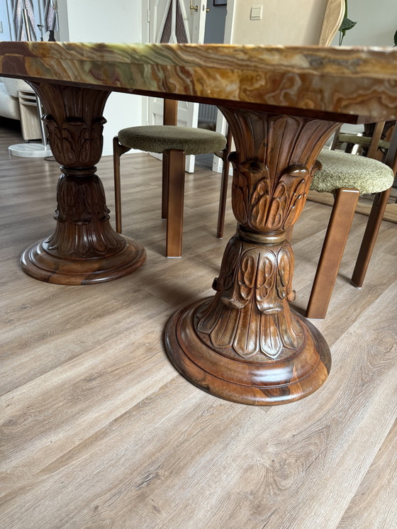 Image 1 of Marmere vintage eettafel 