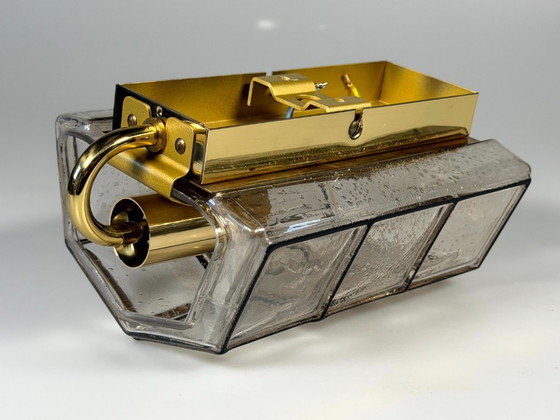 Image 1 of Lámpara de pared de los años 60/70, Glassworks Limburg, Alemania, vidrio y metal.