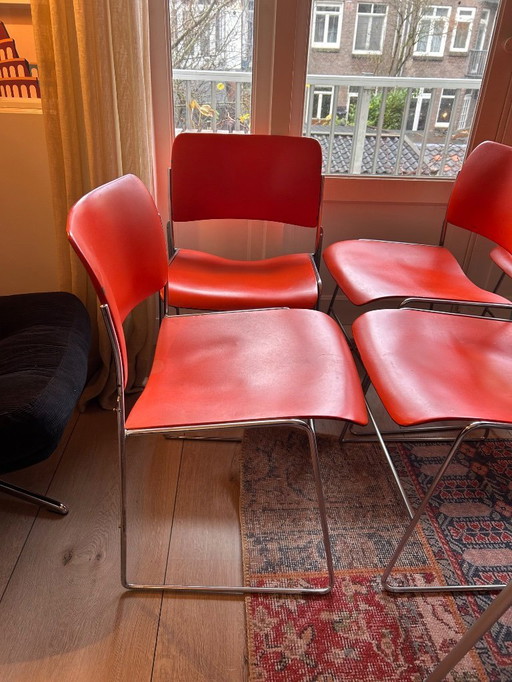 6 vintage 40/4 chairs by David Rowland (1964)