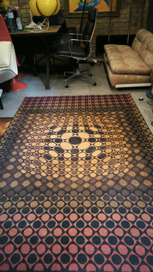 Vintage Vasarely-Style Rug