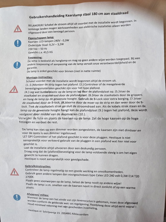 Image 1 of Stalen kaarsenlamp