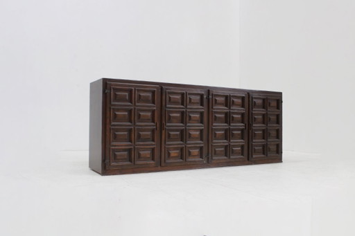 Vintage Spanish Brutalist Sideboard Credenza – dressoirs, Wood (photo 2 of 9)