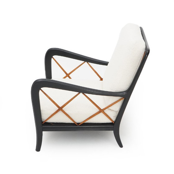 Image 1 of Coppia di poltrone con struttura in legno, anni '40