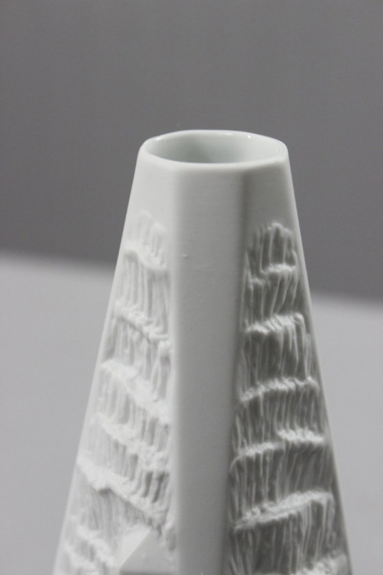 Image 1 of Manfred Frey & Ak Kaiser - Ammonite “Fossil” porcelain vase Op Art 1970s