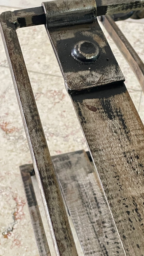 Image 1 of Vintage BRUTALIST stalen tijdschriftenhouder