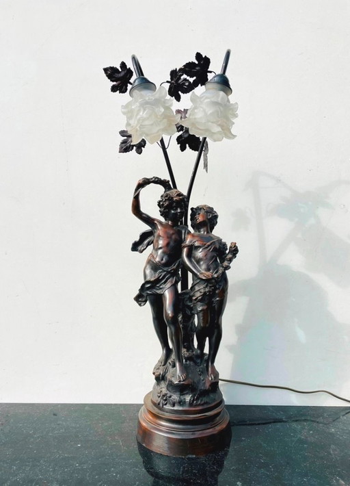 Art Nouveau 1900 style lamp after Auguste Moreau