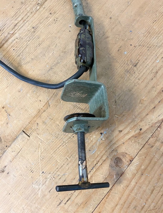 Image 1 of Grüne, industrielle Bakelit-Tischlampe mit Schwanenhals, 1960er Jahre