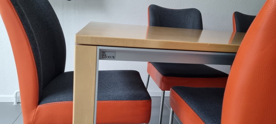 Image 1 of LEOLUX Dining Room Table with 6 BERT PLANTAGIE Dining Room Chairs