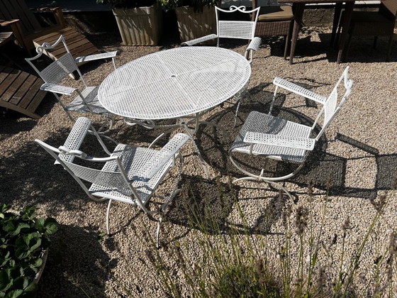 Gartenmöbelset aus Schmiedeeisen von Jansen House, 1960 – Garten-Sets, Iron (photo 4 of 7)