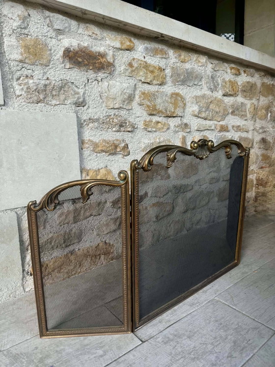 Parascintille in ottone stile Luigi XV – Oggetti decorativi, Metal, Brass, Art Nouveau (photo 6 of 8)