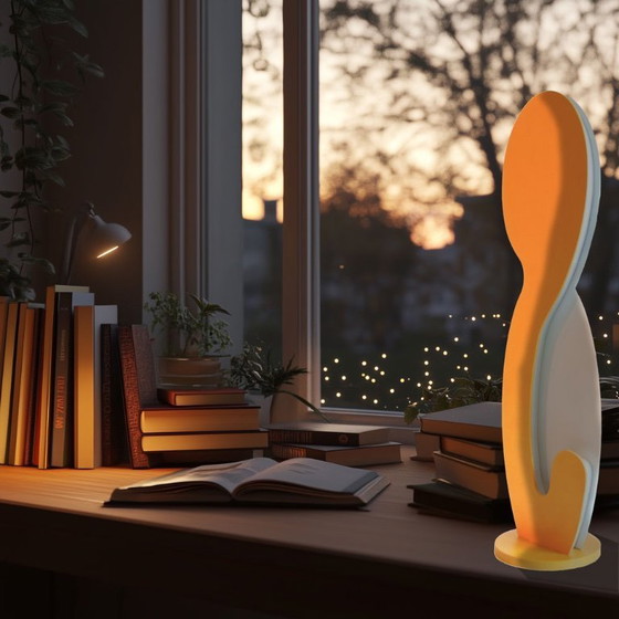 Image 1 of Carolina — Handmade Sculptural Table Lamp in Matte Yellow | Minimalist Italian Light Piece