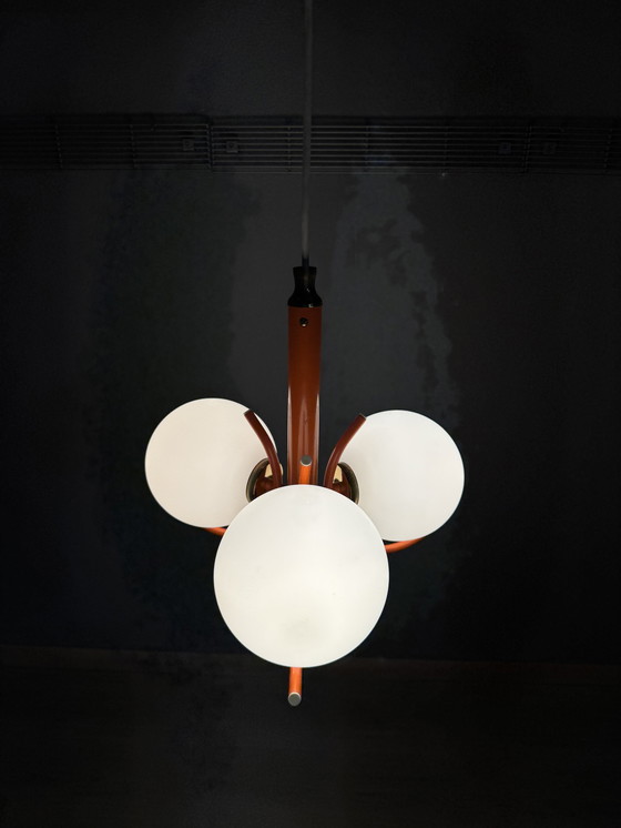 Image 1 of Lampadario arancione Space Age di Richard Essig
