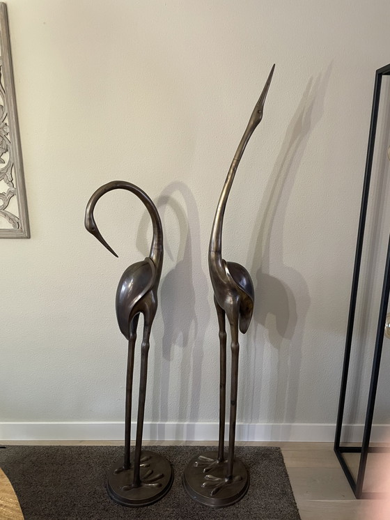 Image 1 of Bronzene Kraniche, 175 cm hoch