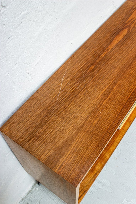 Vintage sideboard, chest of drawers, bookshelf, teak, walnut, 1960s, Mid Century – Wood (photo 11 of 13)