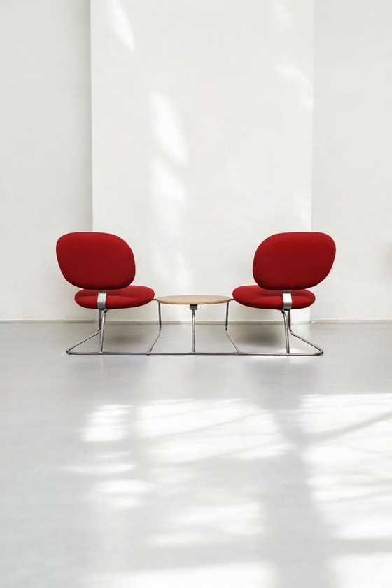 Image 1 of Banc iconique Artifort Vega en tissu rouge vibrant