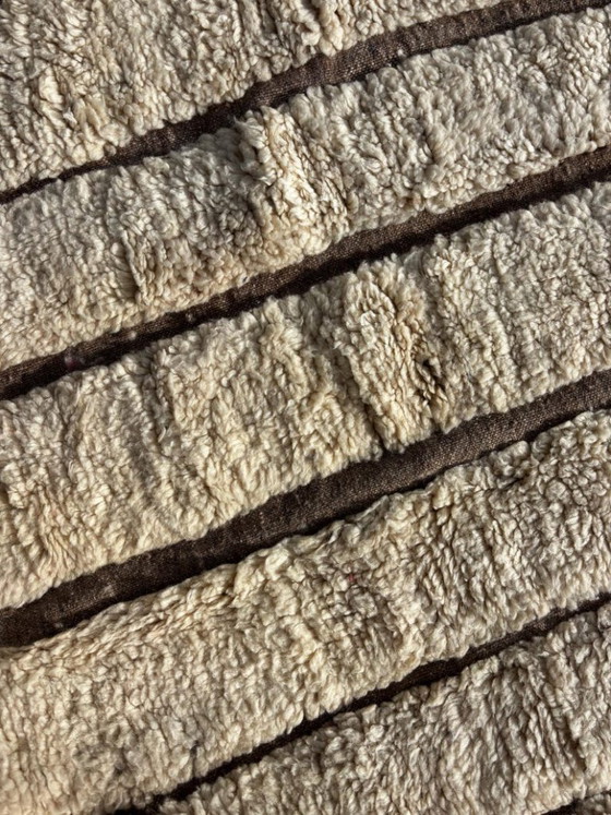 Image 1 of Moroccan White Wool Mrirt Rug 200x300cm- Moroccan Berber Beni Ourain Rug - White Authentic Carpet - Modern Design Rug - Hand Mad
