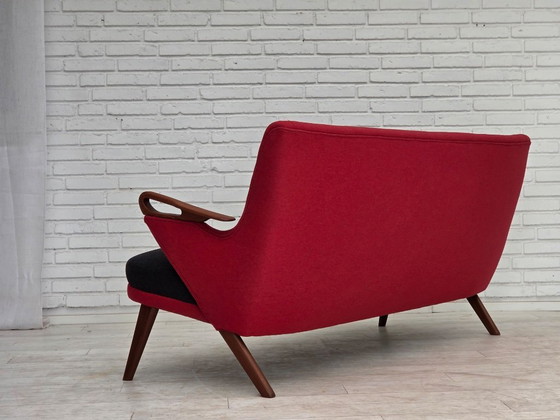 Image 1 of Sofá de dos plazas, diseño danés de Ch. F. Brodersen, década de 1960, retapizado.