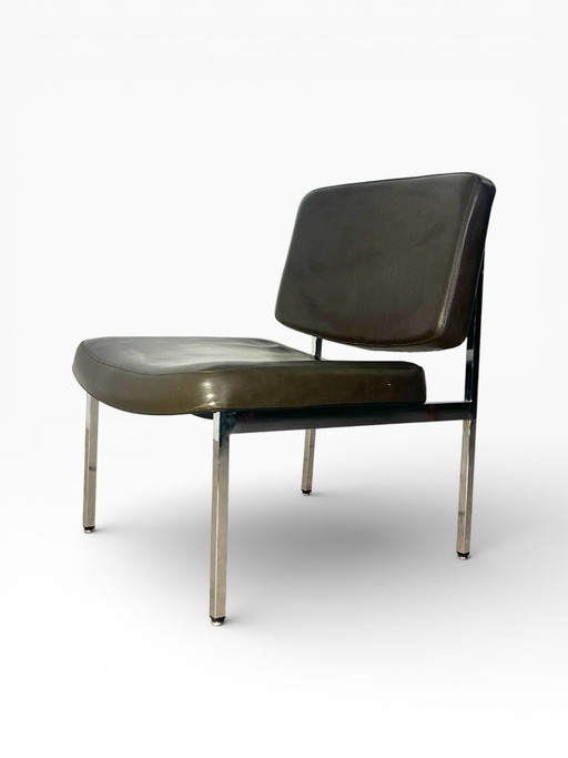 Vintage chromen loungestoel uit de jaren 70