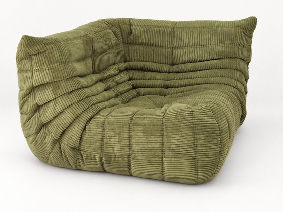 Michel Ducaroy for Ligne Roset Divano Angolare Togo Olive – Divani angolari, Tessile, Velluto (photo 10 of 13)