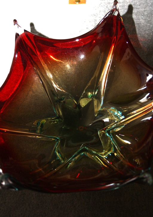 Murano glazen kom - Ca. 1970 - Handgemaakt - 25 x 11 cm