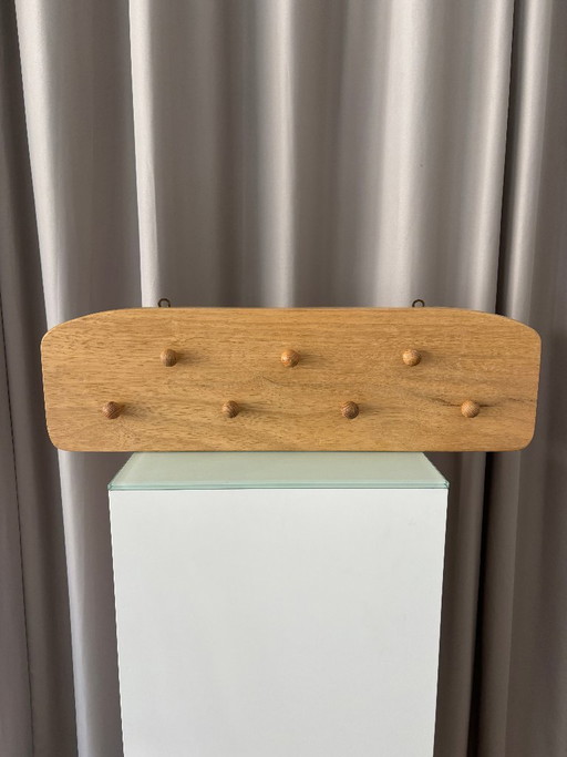 Vintage Solid Wood Wall-Mounted Coat Rack – 7 Pegs – Artisan, kapstokken