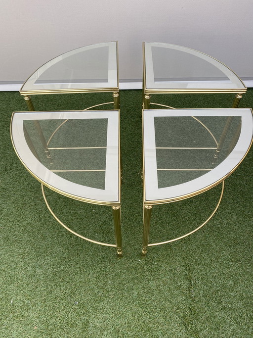 Tavolini vintage in ottone, 4 pezzi
