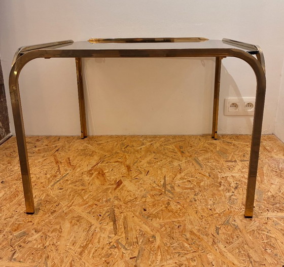 Salontafel of bijzettafel van rookglas en verchroomd metaal – Metal (photo 5 of 8)