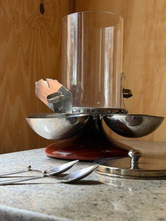 Rare Vintage 1950s Italian Revolving Condiment Server Space Age MCM Gravity Snack Sugar Dispenser Made in (photo 4 of 9)