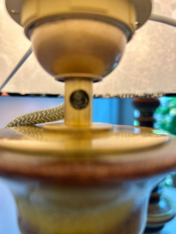 Image 1 of Juego de 2 lámparas: forma de pagoda de los años 60 con esmalte degradado verde