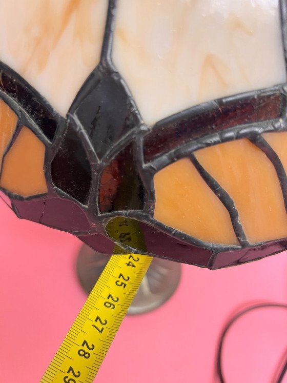Image 1 of Vintage Tiffany style table lamp with glass shade, Art Deco floor lamp, Art Nouveau